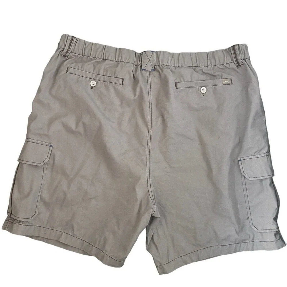 Tommy Bahama Hawaiian Cargo Short Relax Tan Cotton Size 2XL Stretch Mens